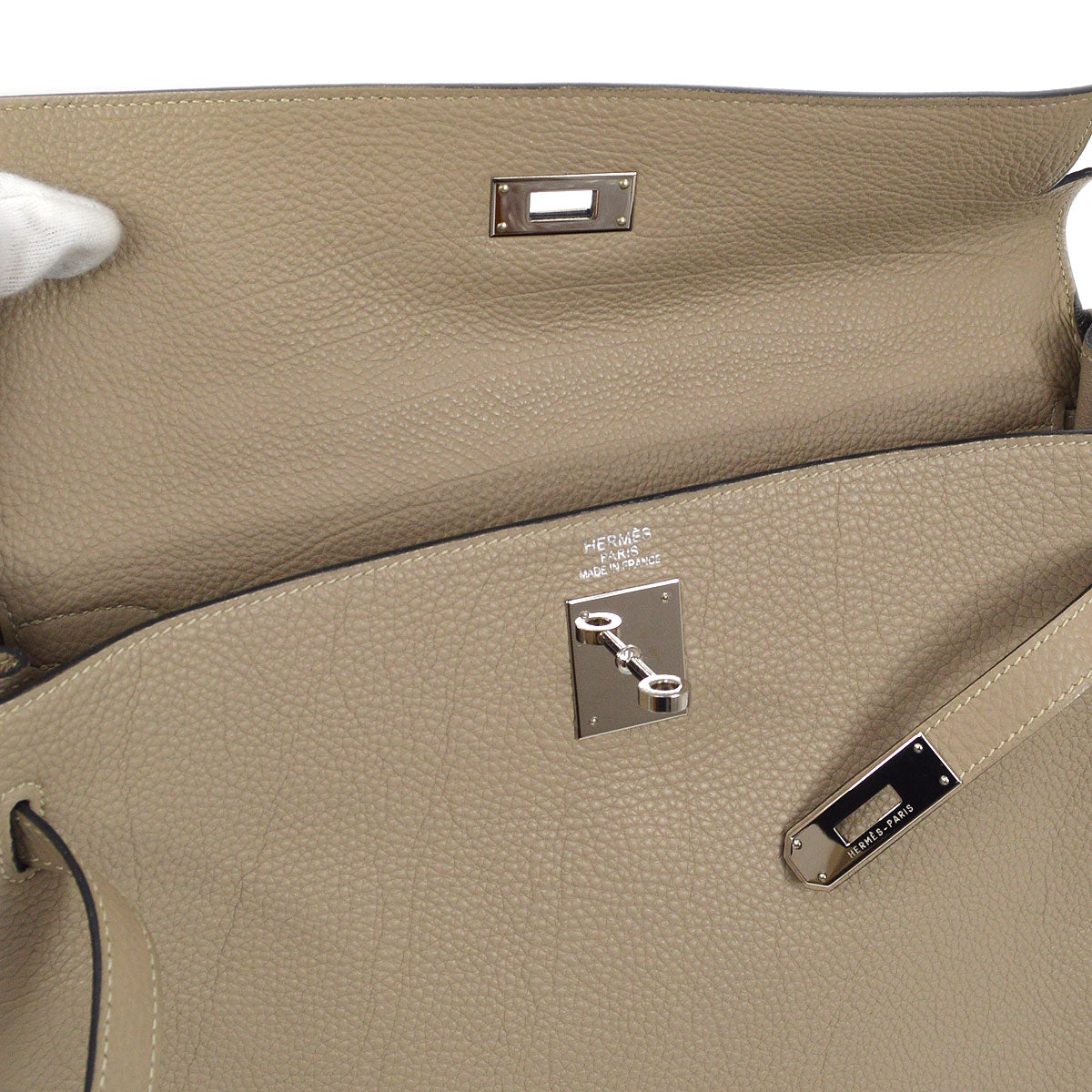 HERMES 2005 Kelly 35 Taurillon Clemence Gris Tourterelle