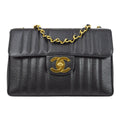 CHANEL★ * 1994-1996 Black Caviar Vertical Classic Flap Jumbo 53446