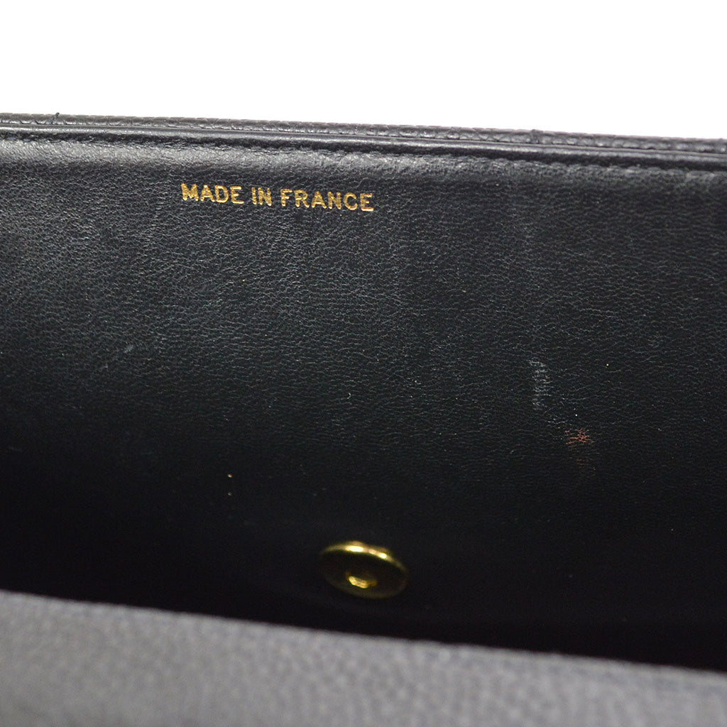 CHANEL★ * 1994-1996 Black Caviar Vertical Classic Flap Jumbo 53446