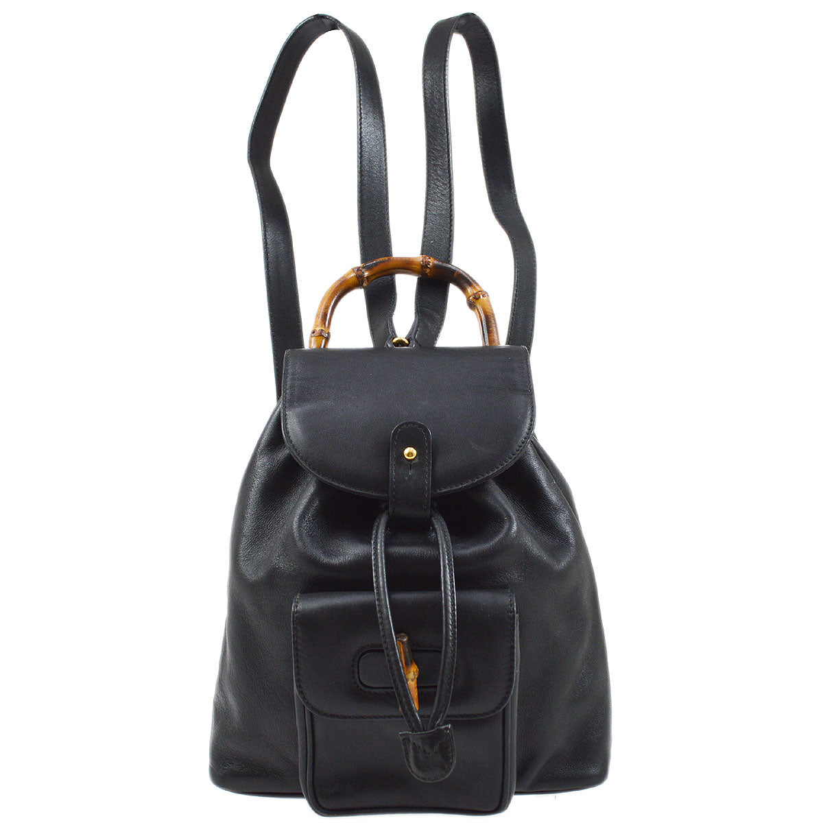 GUCCI 1980s Bamboo Backpack Black