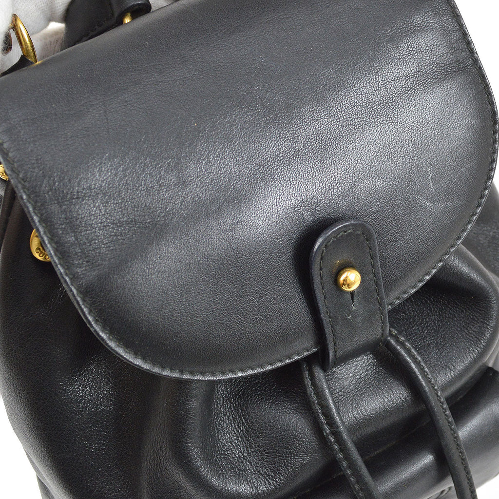 GUCCI 1980s Bamboo Backpack Black
