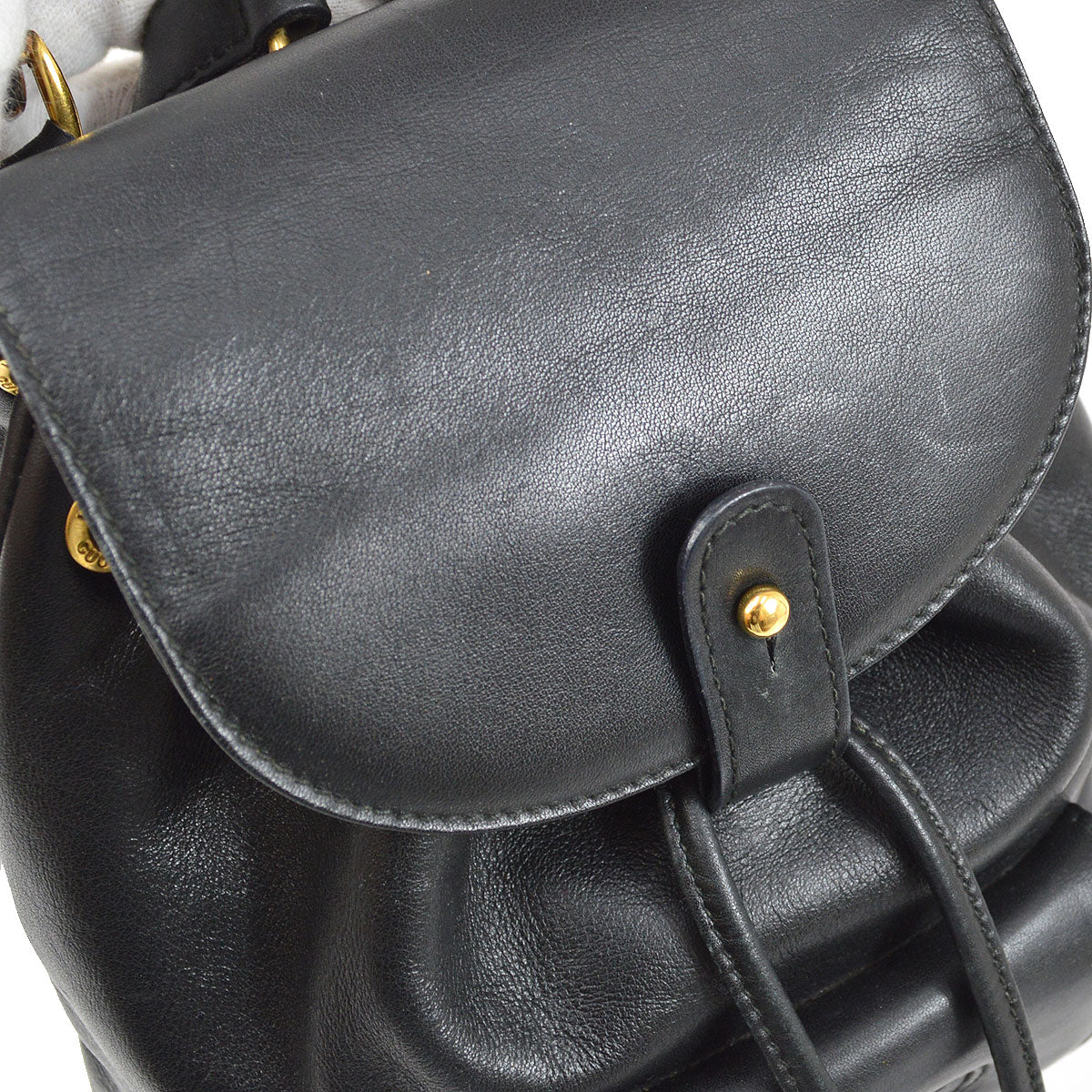 GUCCI 1980s Bamboo Backpack Black