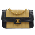 CHANEL★ 1991-1994 Lambskin Vertical Border Flap Mini 44032