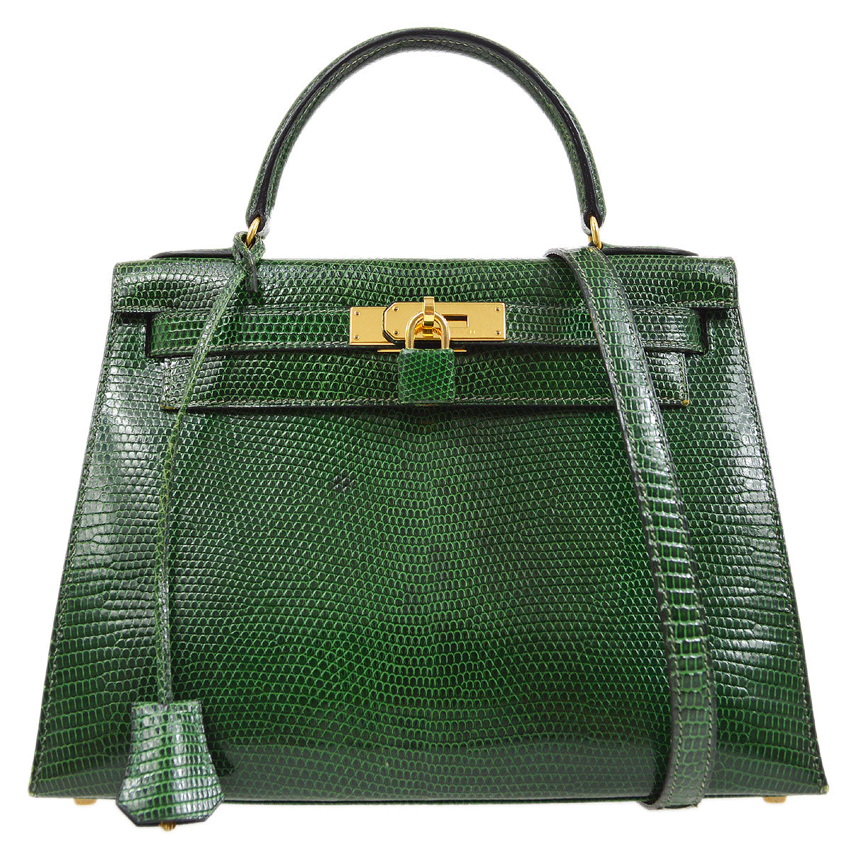HERMES KELLY 28 SELLIER Vert Anglais Lizard