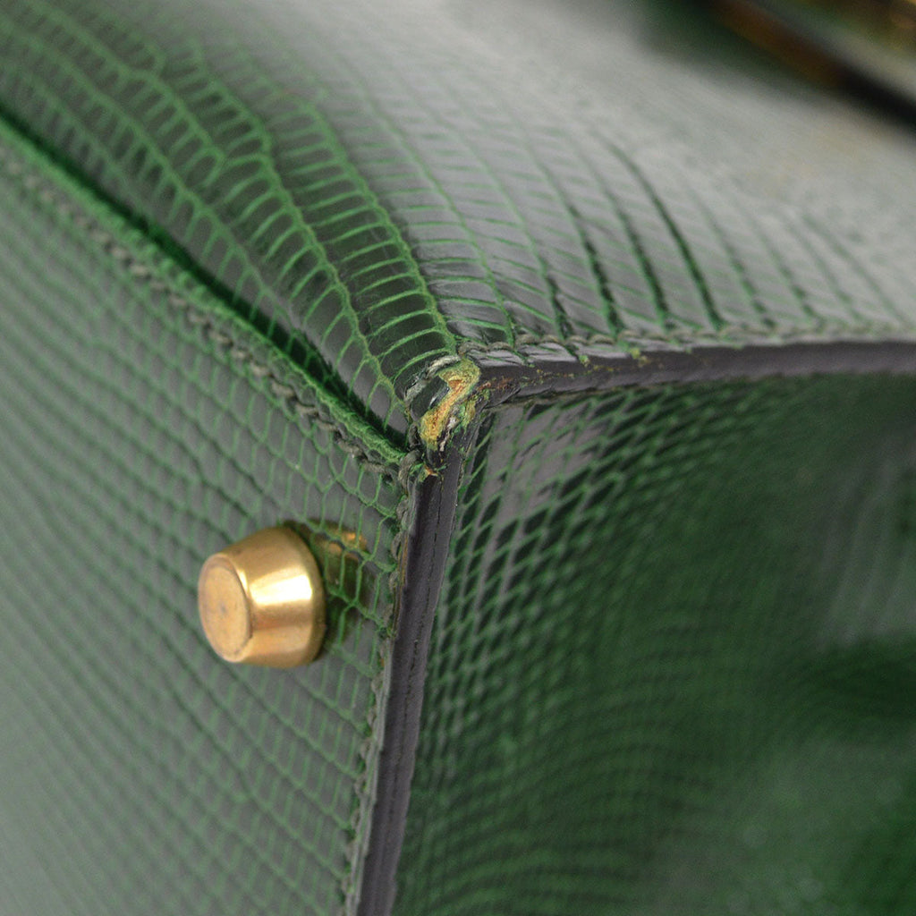 HERMES KELLY 28 SELLIER Vert Anglais Lizard