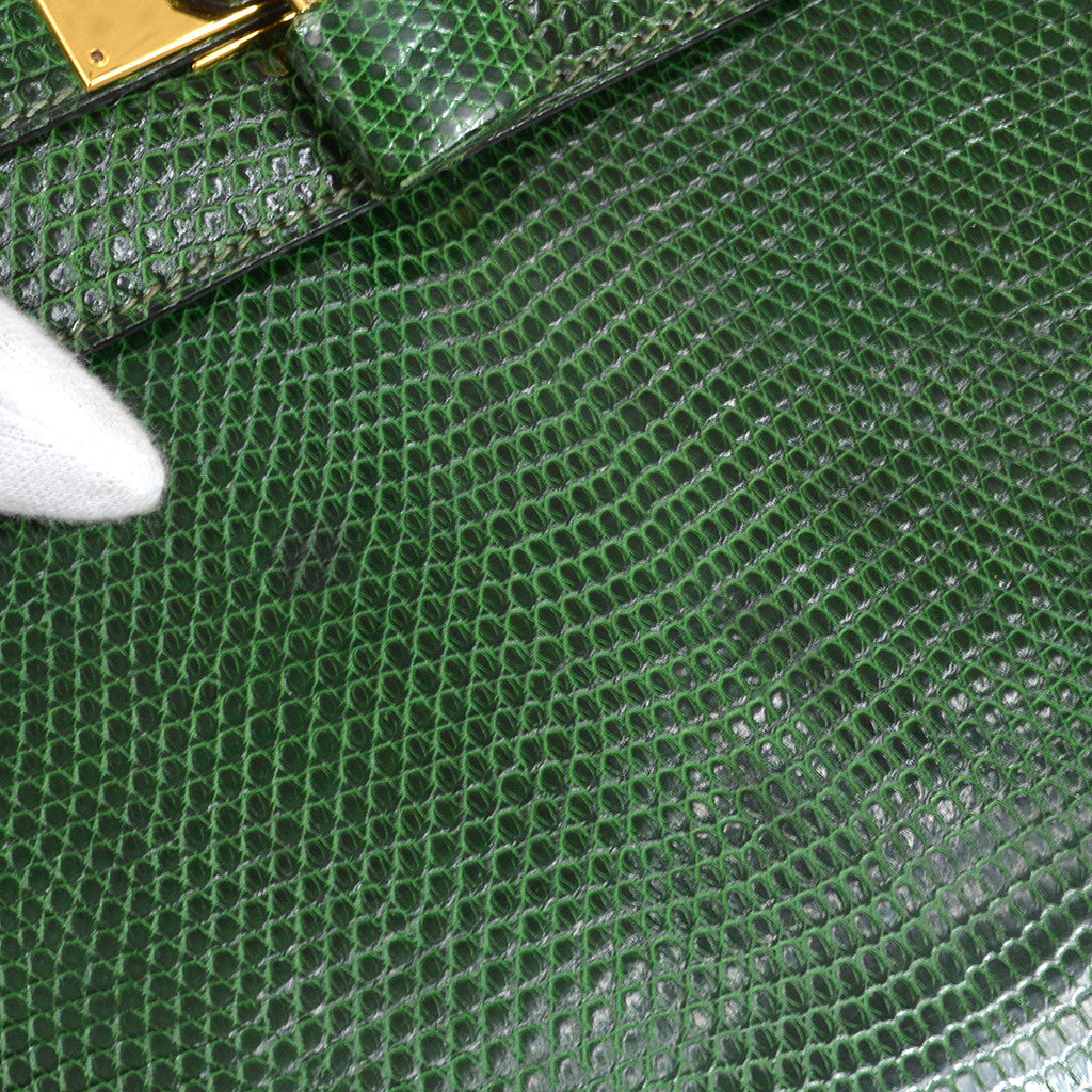HERMES KELLY 28 SELLIER Vert Anglais Lizard
