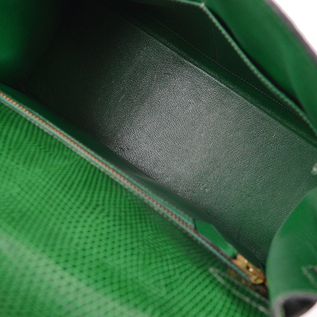 HERMES KELLY 28 SELLIER Vert Anglais Lizard