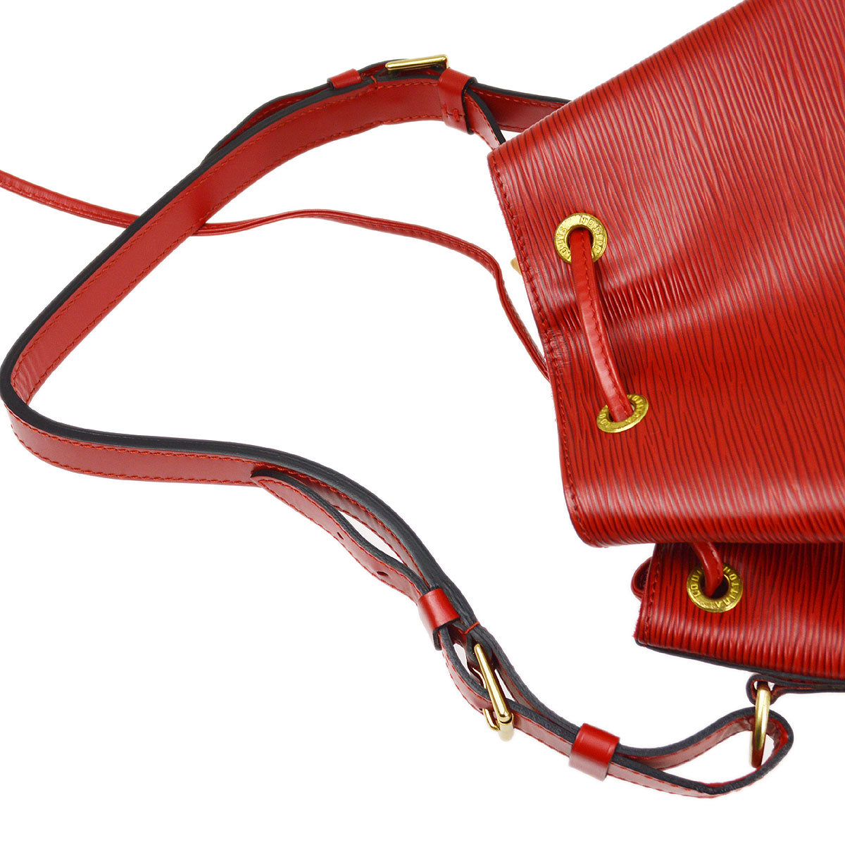 LOUIS VUITTON 2000 PETIT NOE DRAWSTRING SHOULDER BAG RED EPI M44107