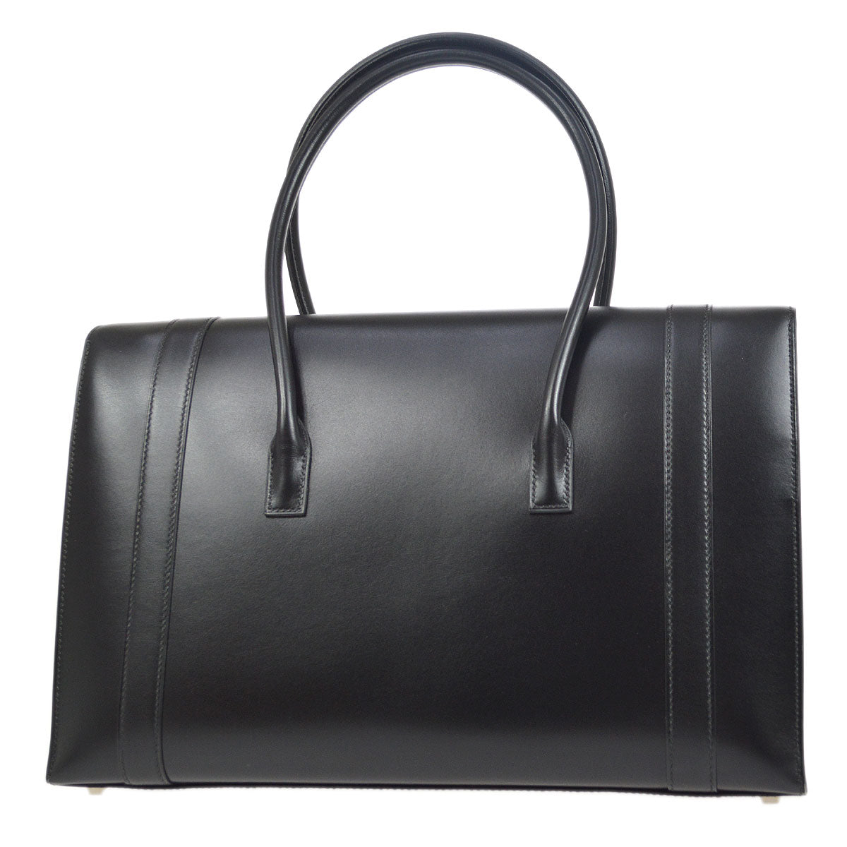 HERMES DRAG 2 37 Handbag Black Box Calf