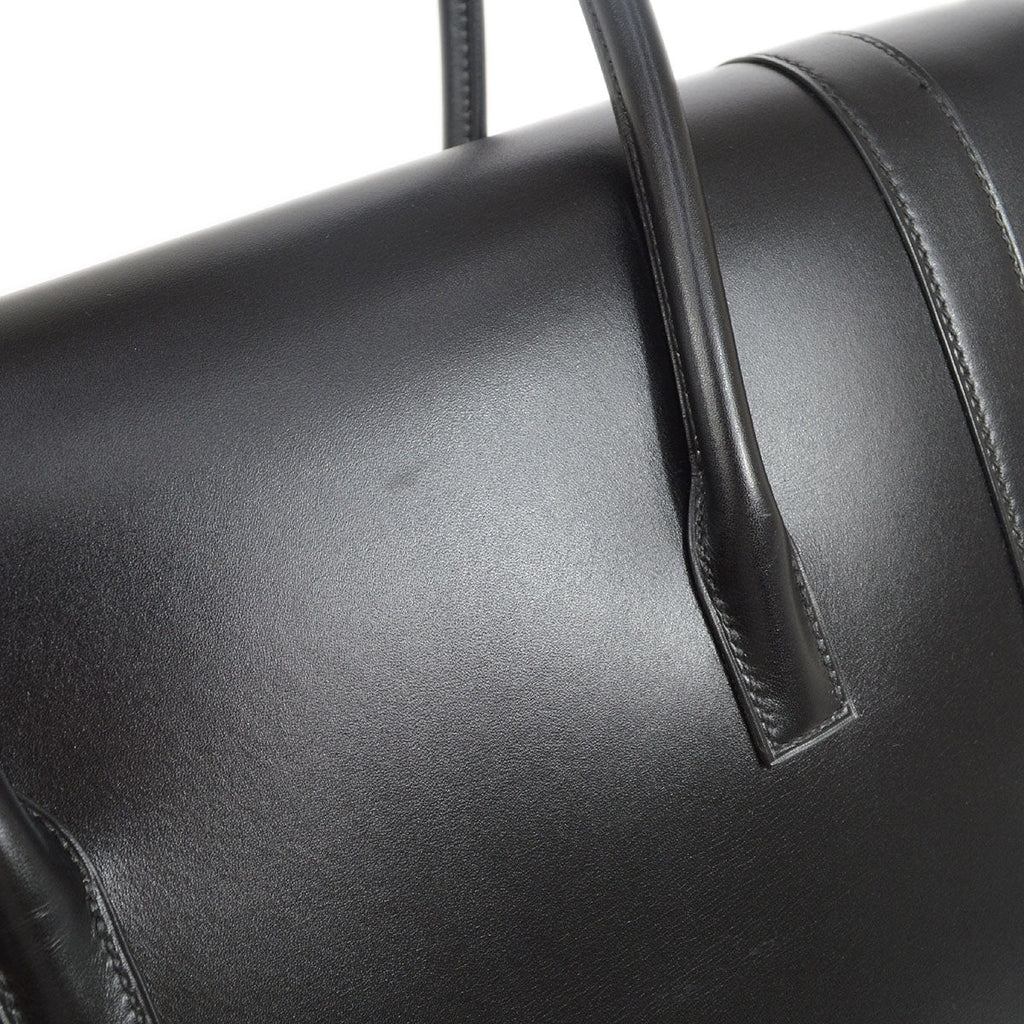 HERMES DRAG 2 37 Handbag Black Box Calf