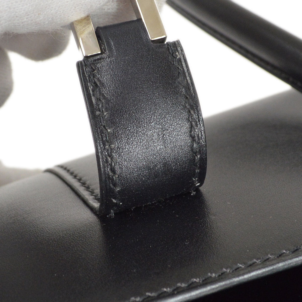 HERMES DRAG 2 37 Handbag Black Box Calf