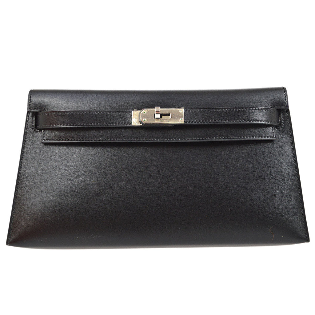 HERMES KELLY HERRAND Black Box calf
