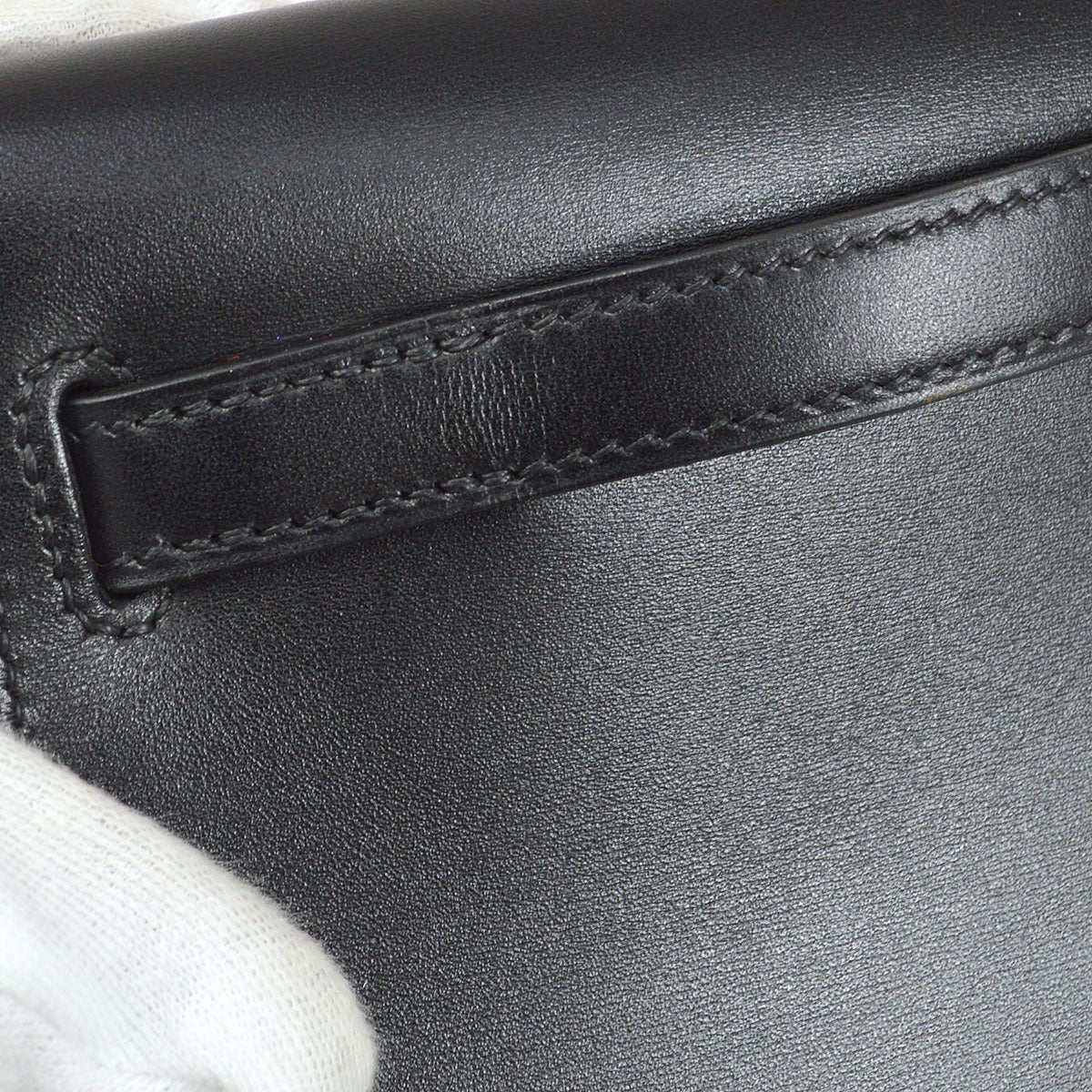 HERMES KELLY HERRAND Black Box calf