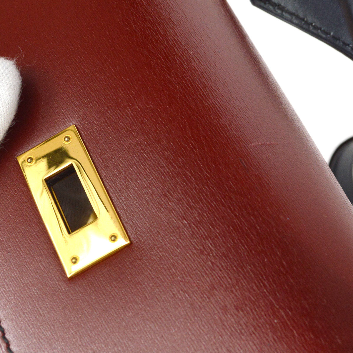 HERMES KELLY 28 SELLIER Tricolor Box calf