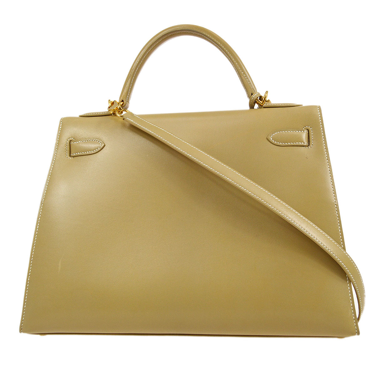 HERMES KELLY 32 SELLIER Beige Box Calf