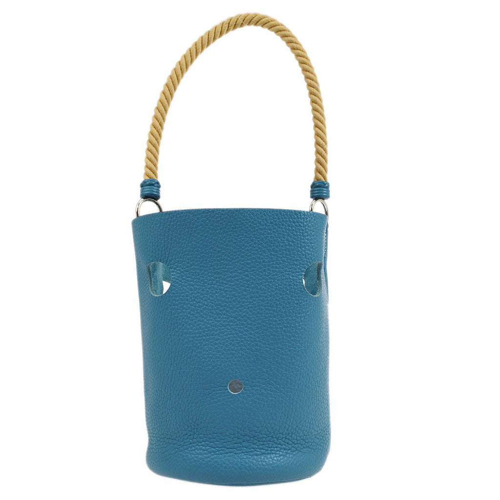 HERMES 2005 MANGEOIRE PM Blue Jean Taurillon Clemence