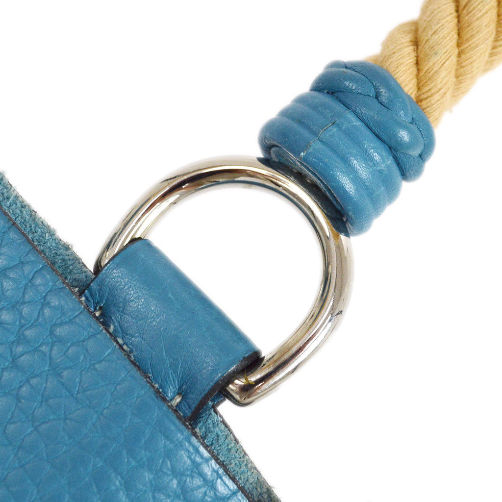 HERMES 2005 MANGEOIRE PM Blue Jean Taurillon Clemence