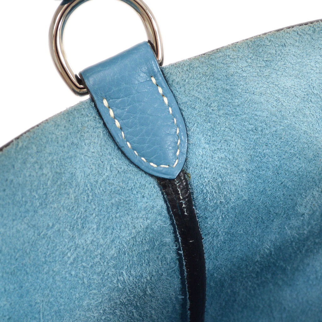 HERMES 2005 MANGEOIRE PM Blue Jean Taurillon Clemence