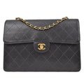 CHANEL 1998 Classic Flap Jumbo Black Caviar 74571