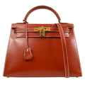 HERMES 1992 KELLY 28 SELLIER Brique Box calf