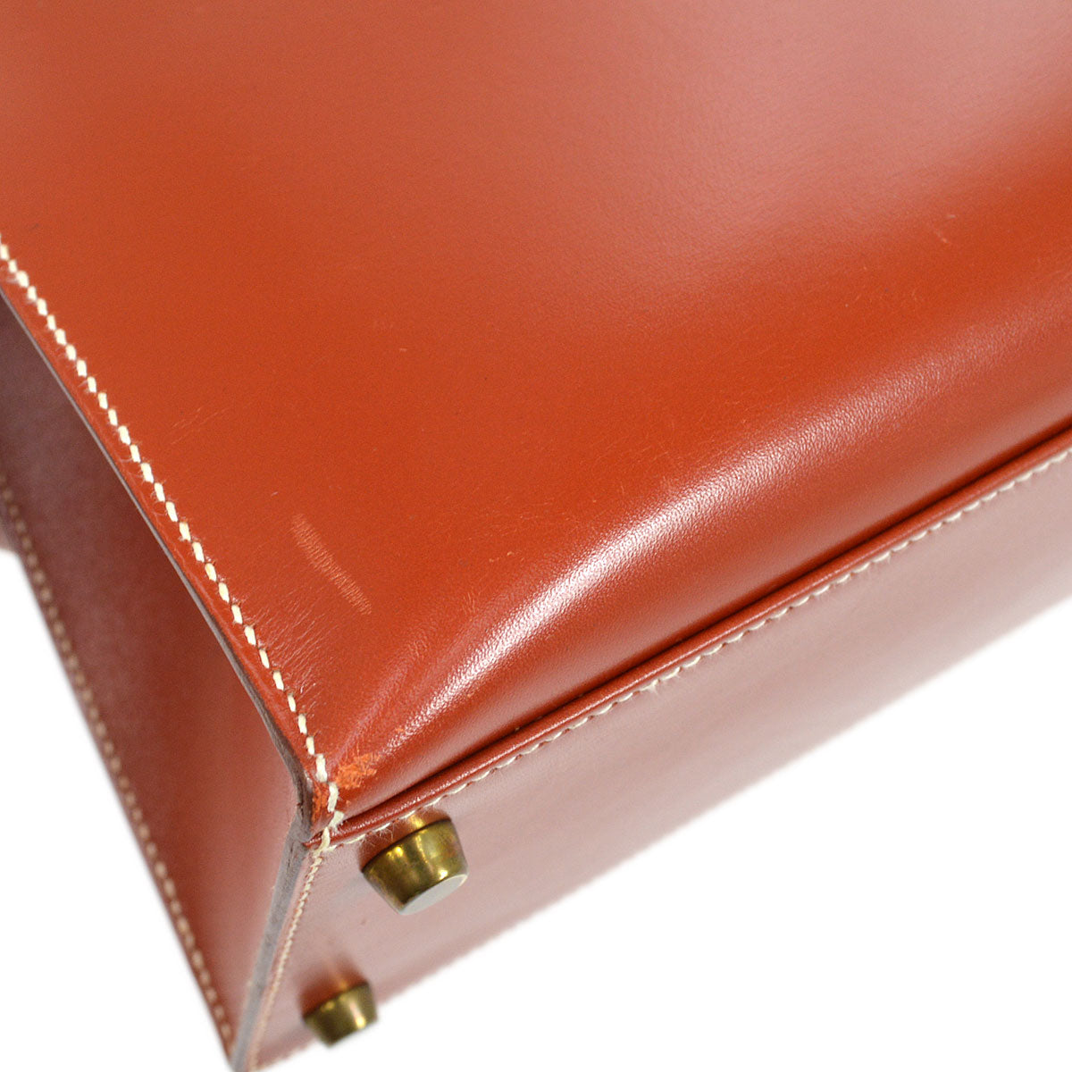 HERMES 1992 KELLY 28 SELLIER Brique Box calf