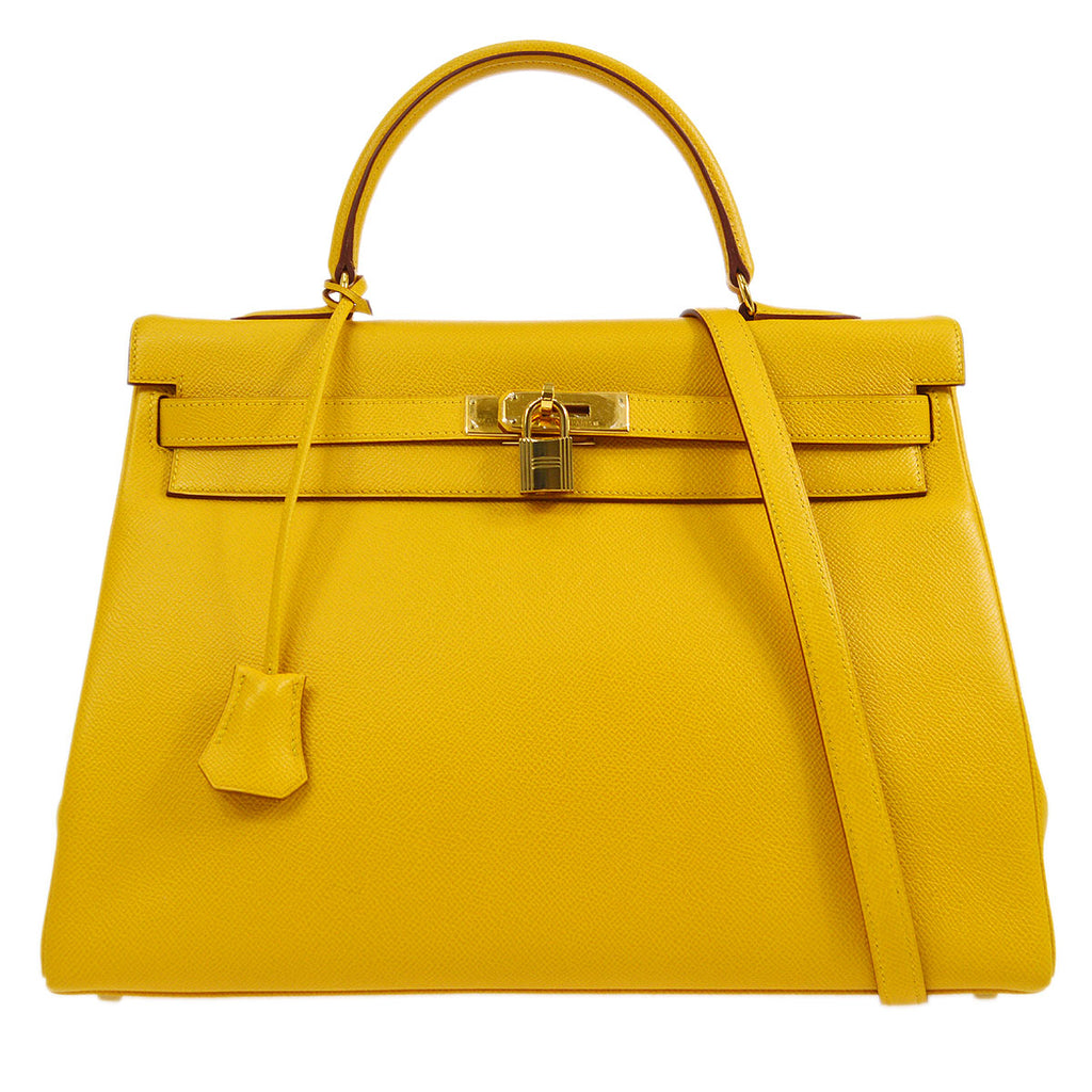 HERMES 1999 KELLY 35 retourne Jaune Courchevel