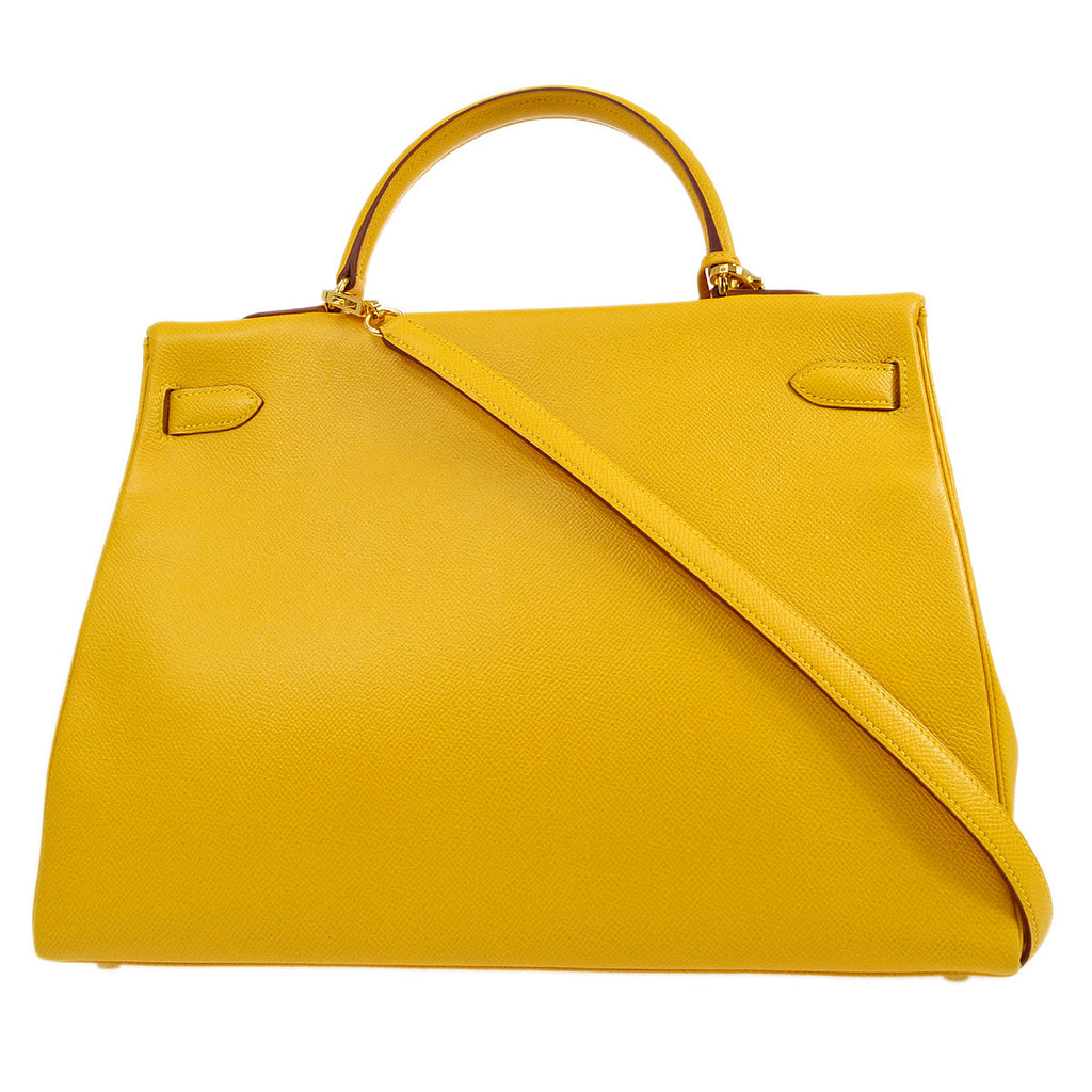 HERMES 1999 KELLY 35 retourne Jaune Courchevel