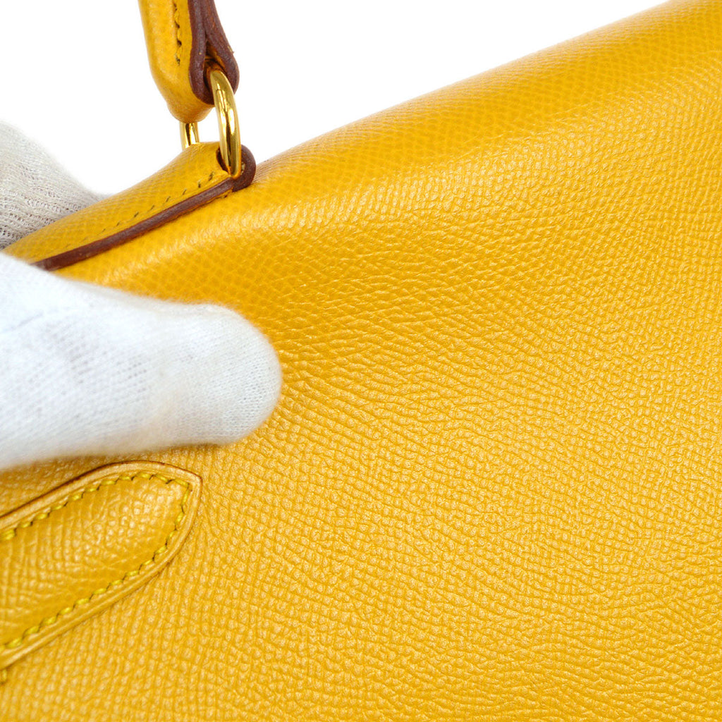 HERMES 1999 KELLY 35 retourne Jaune Courchevel