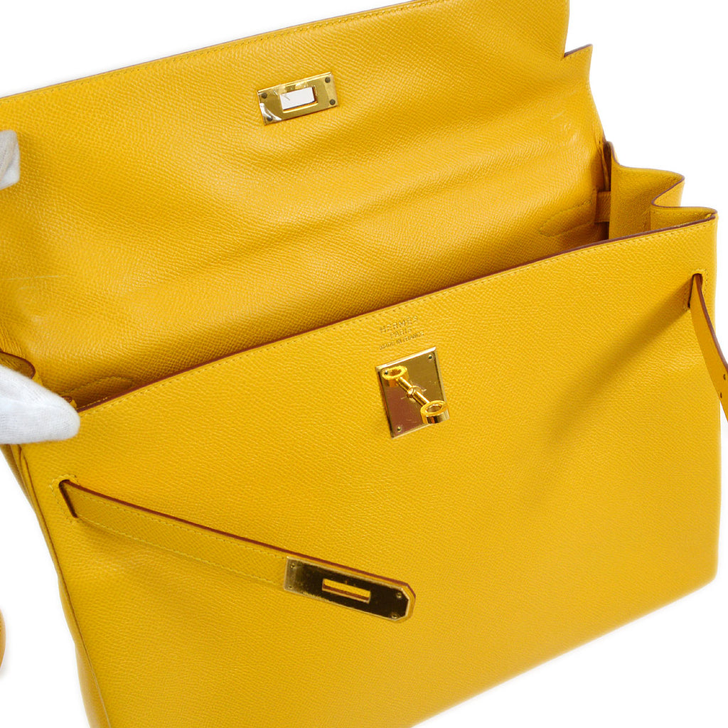 HERMES 1999 KELLY 35 retourne Jaune Courchevel