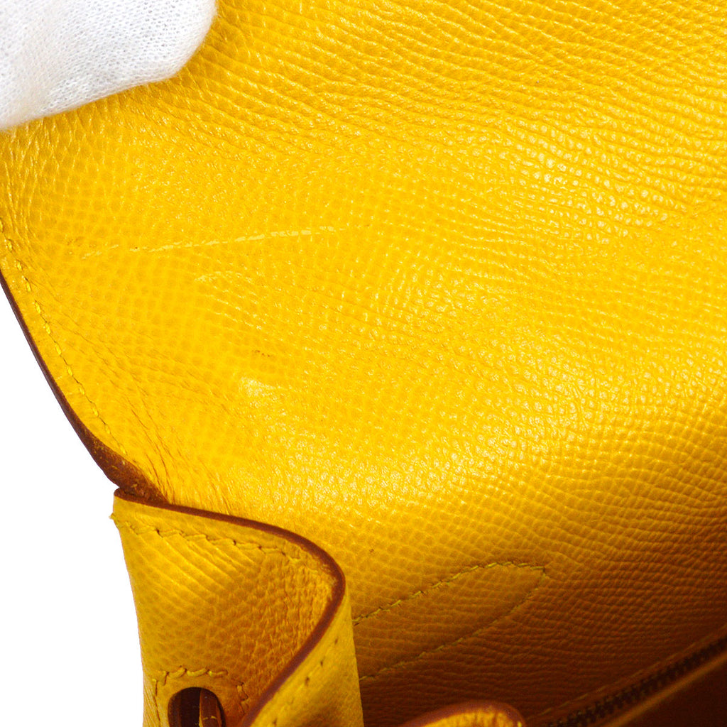 HERMES 1999 KELLY 35 retourne Jaune Courchevel