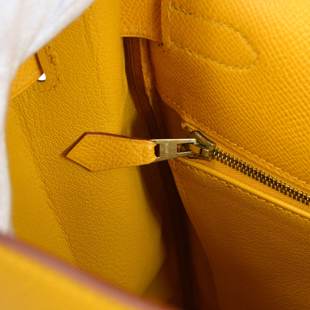HERMES 1999 KELLY 35 retourne Jaune Courchevel