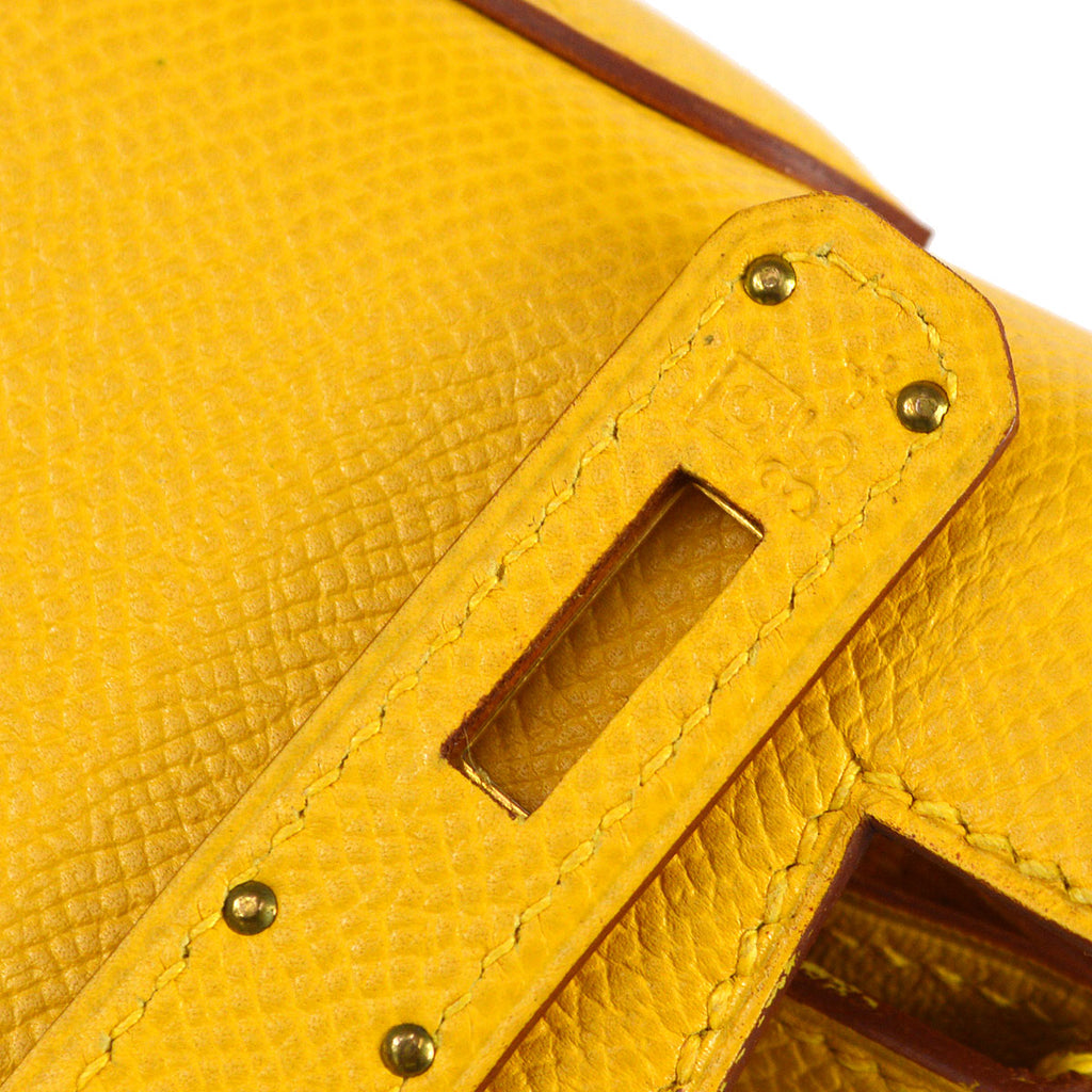HERMES 1999 KELLY 35 retourne Jaune Courchevel