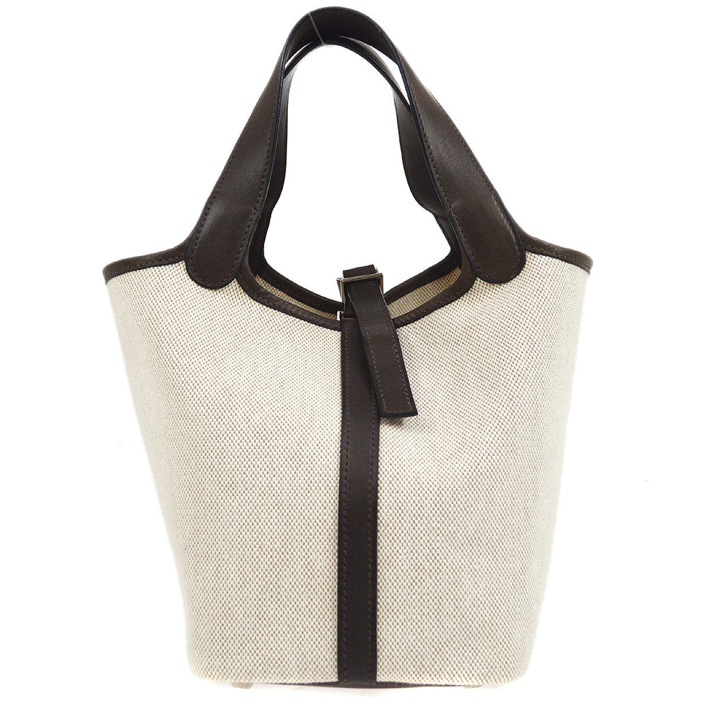 HERMES 2004 Picotin 18 Toile H Barenia Beige