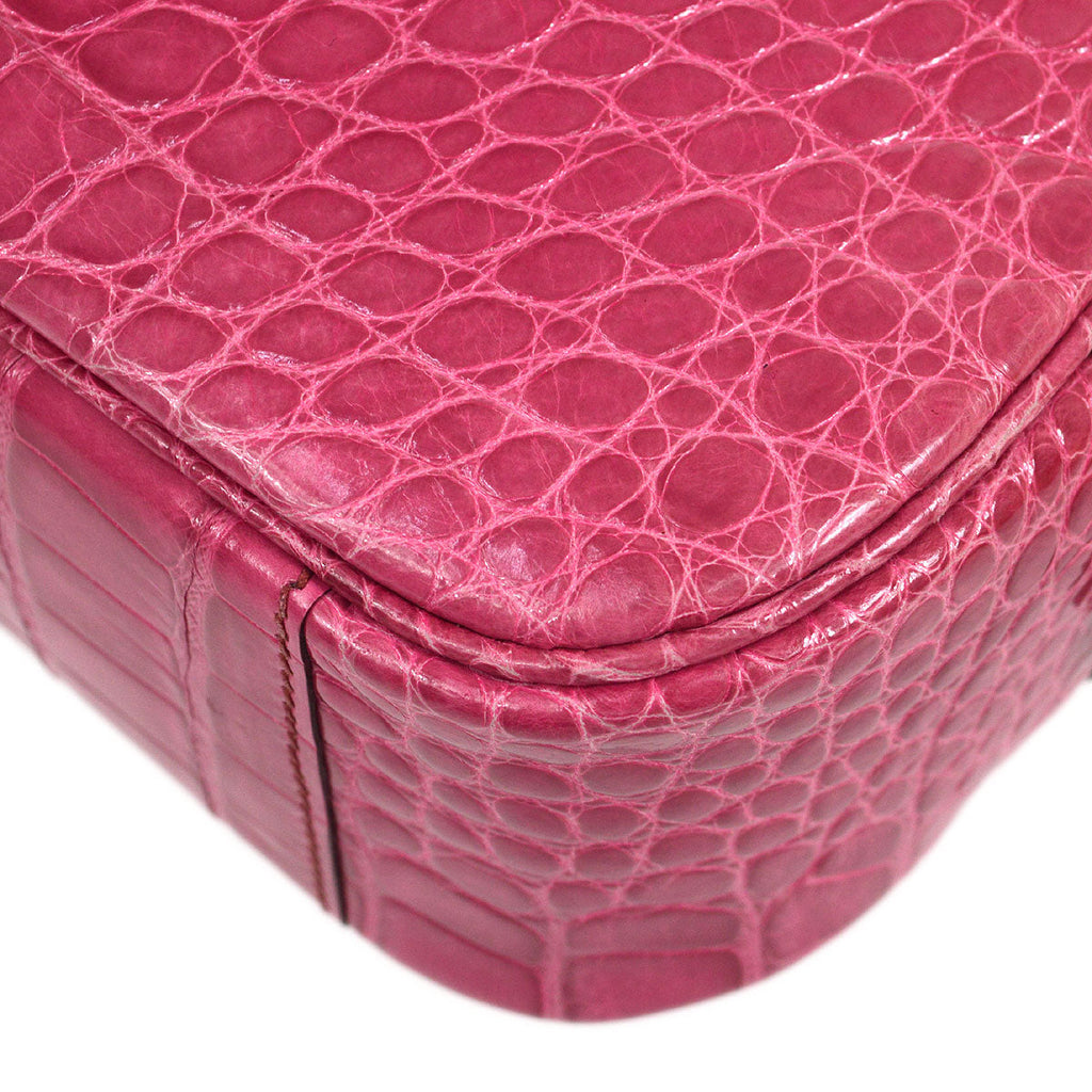 HERMES * 2006 PLUME ELAN 28 Alligator Fuchsia