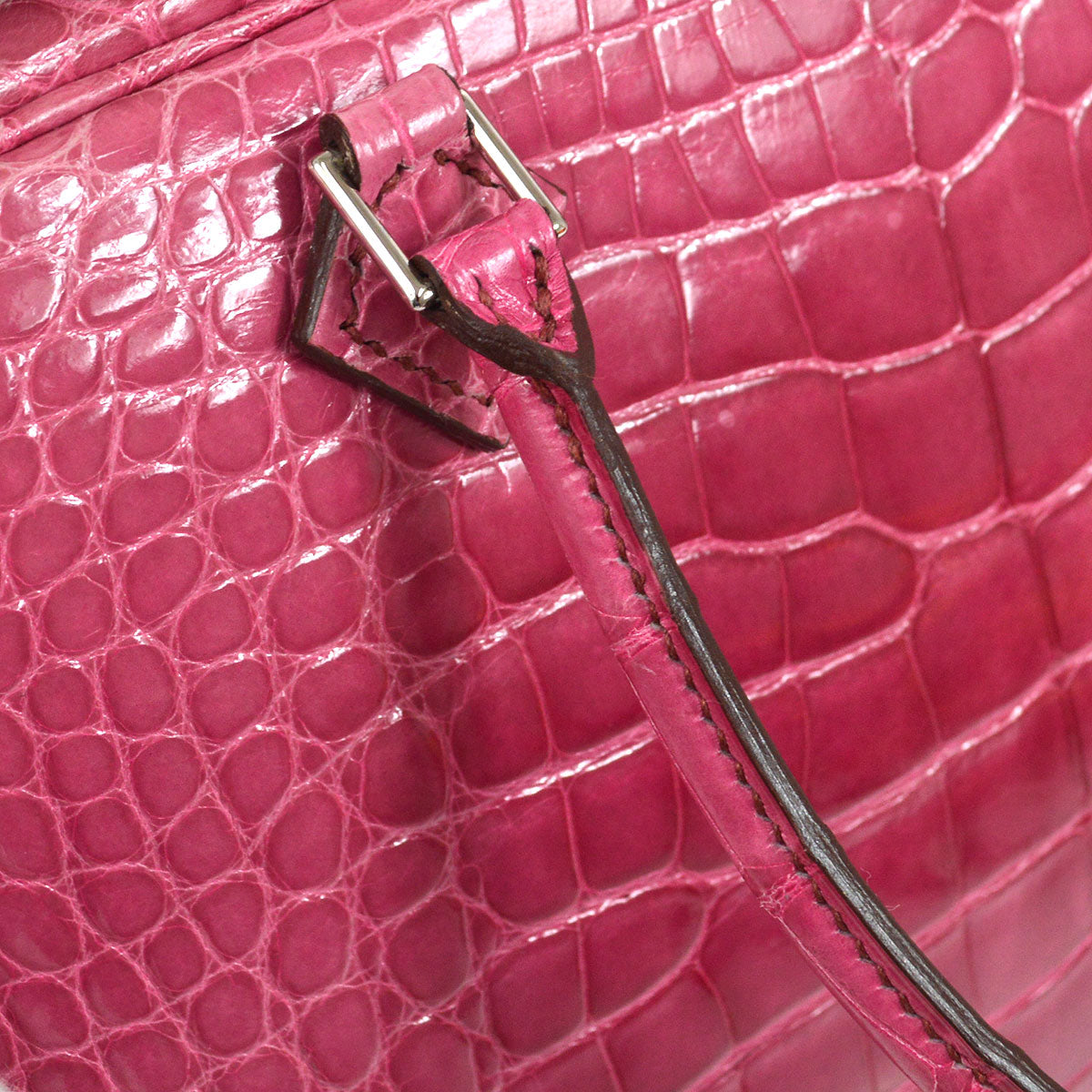 HERMES * 2006 PLUME ELAN 28 Alligator Fuchsia