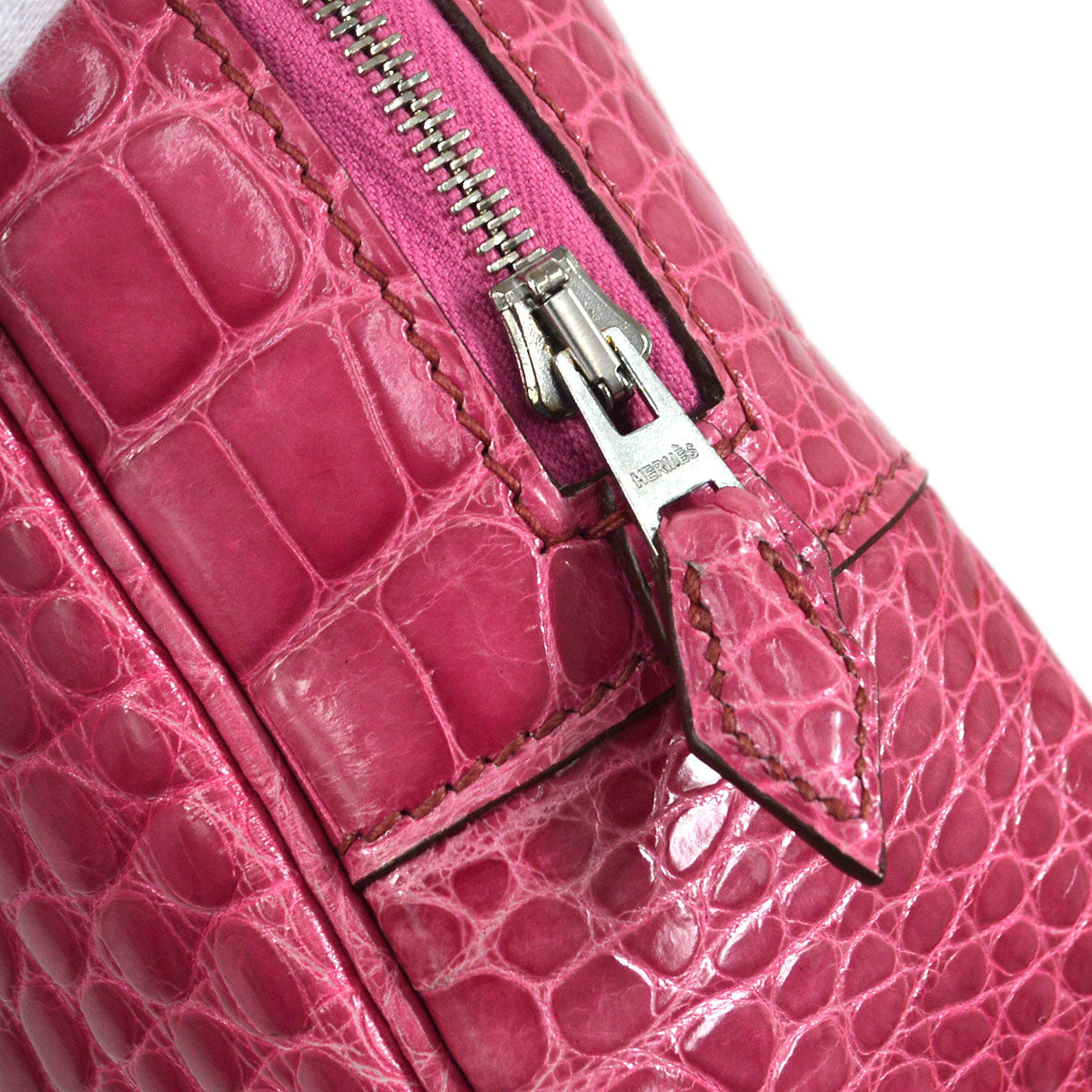 HERMES * 2006 PLUME ELAN 28 Alligator Fuchsia