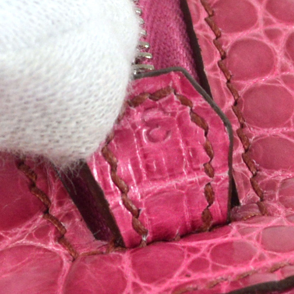 HERMES * 2006 PLUME ELAN 28 Alligator Fuchsia