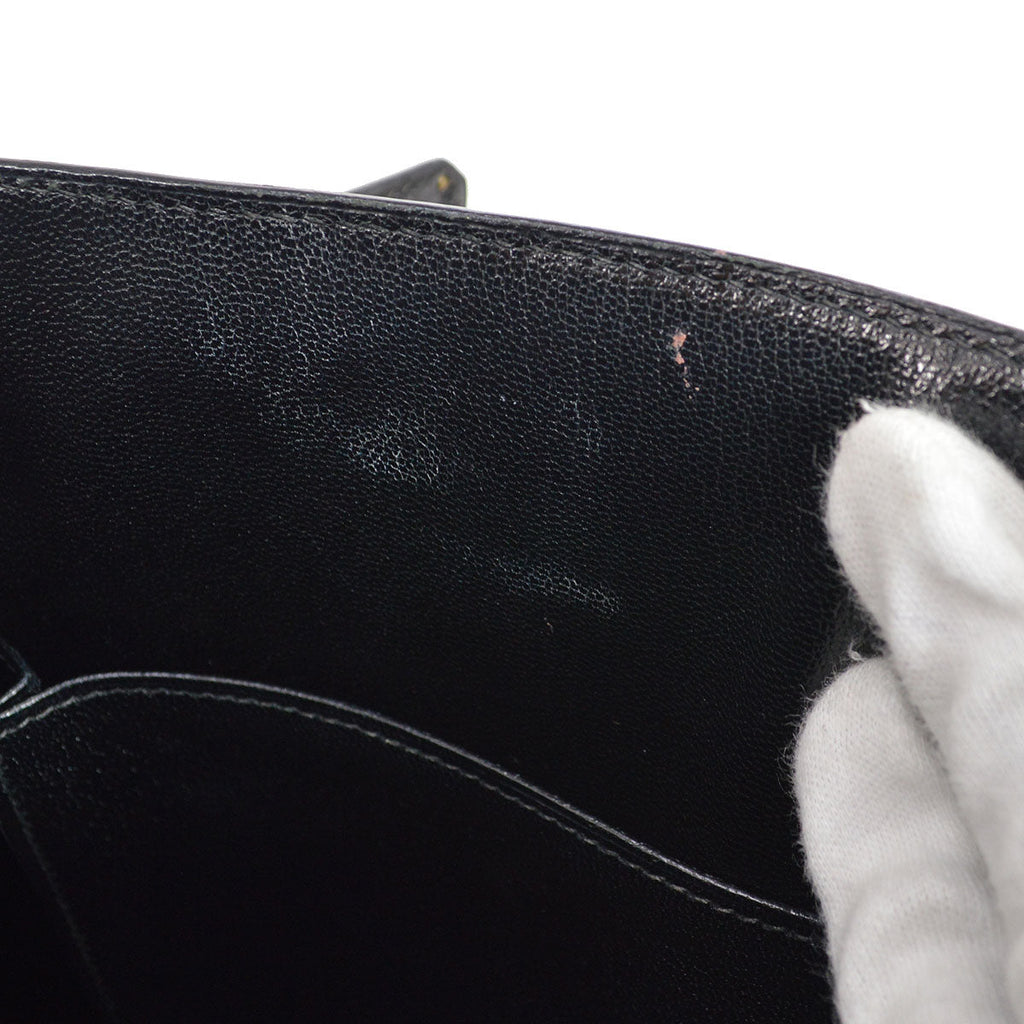 HERMES * 1997 KELLY 32 SELLIER Black Porosus