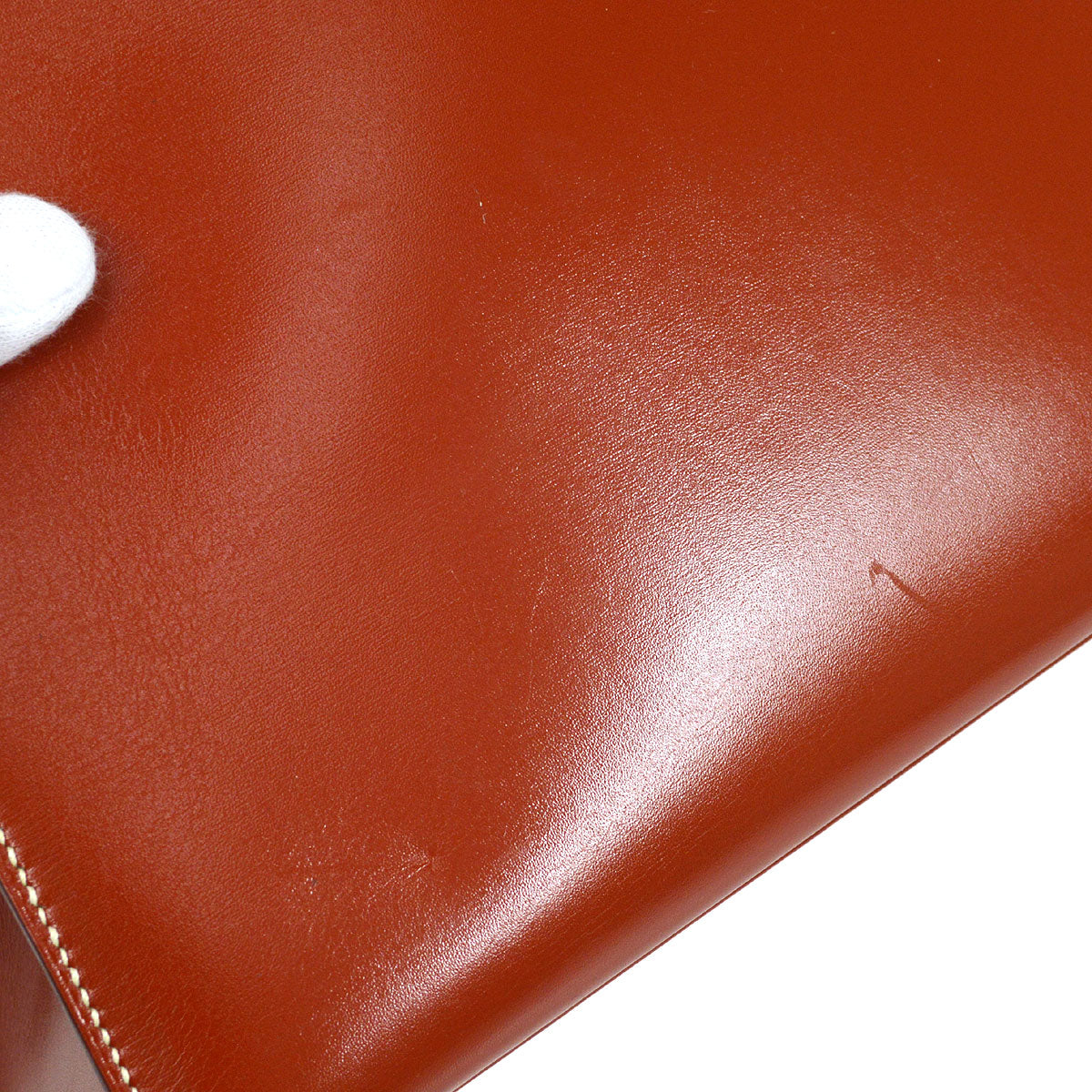 HERMES 1990 KELLY 28 SELLIER Brique Box calf