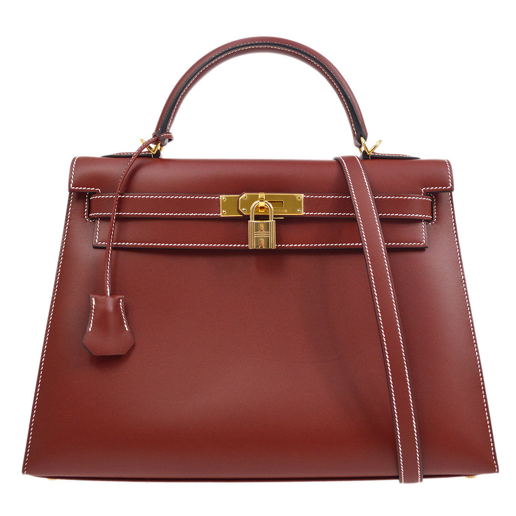 HERMES * 2001 KELLY 32 SELLIER Chamonix Rouge H