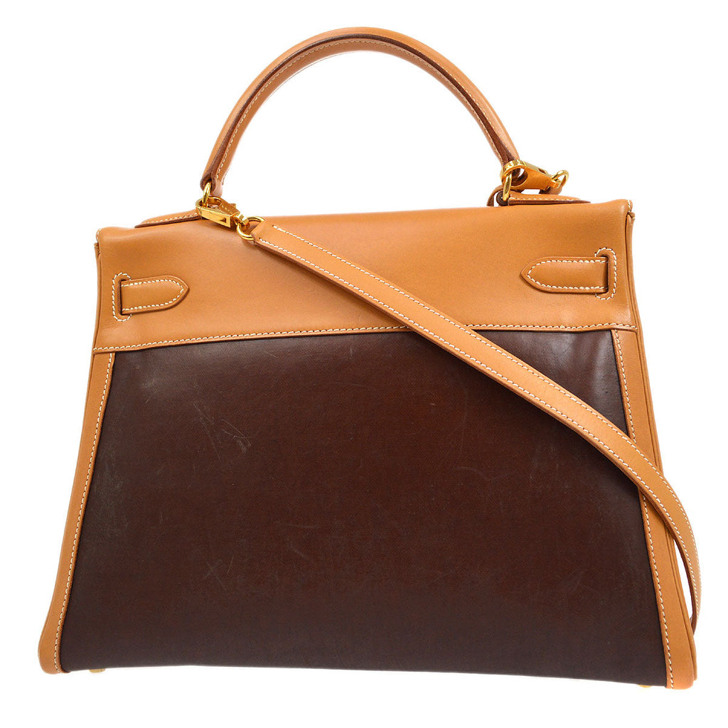 HERMES * 1999 KELLY 32 RETOURNE Natural Vache Amazonia