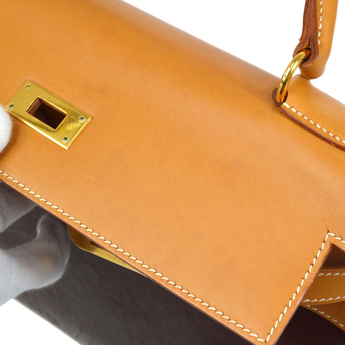 HERMES * 1999 KELLY 32 RETOURNE Natural Vache Amazonia