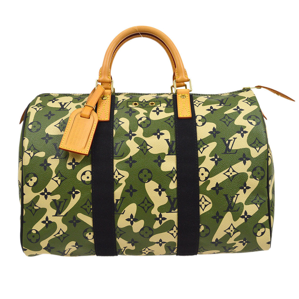 LOUIS VUITTON SPEEDY 35 HANDBAG GREEN MONOGRAMOUFLAGE