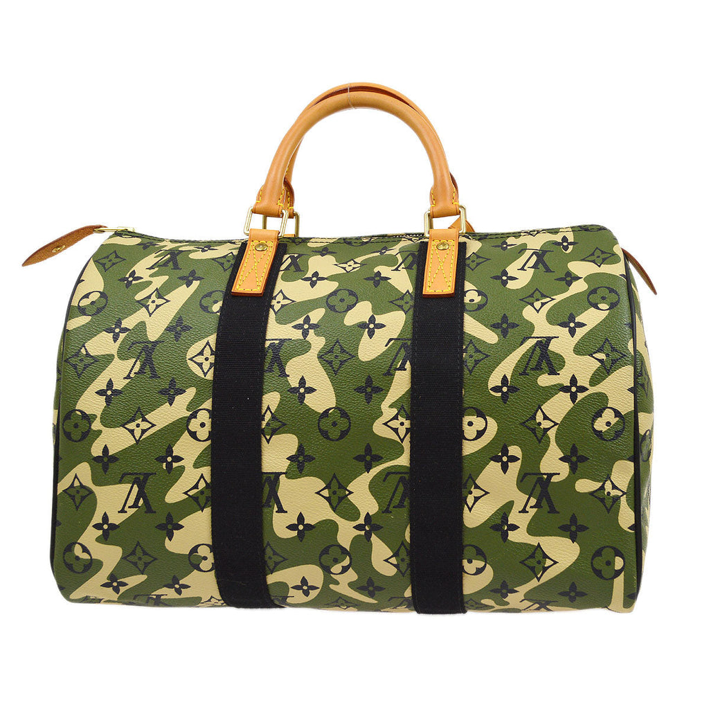 LOUIS VUITTON SPEEDY 35 HANDBAG GREEN MONOGRAMOUFLAGE