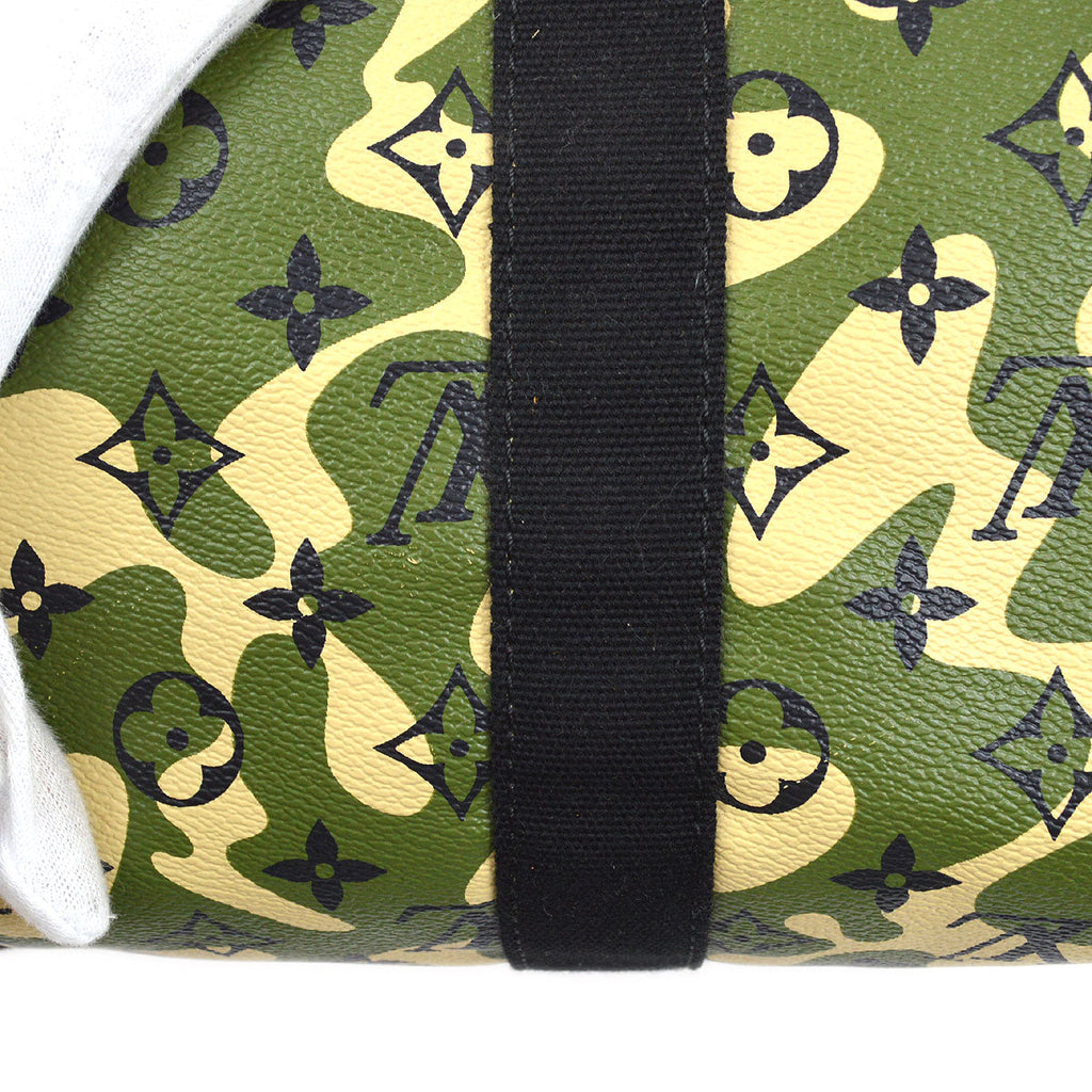 LOUIS VUITTON SPEEDY 35 HANDBAG GREEN MONOGRAMOUFLAGE