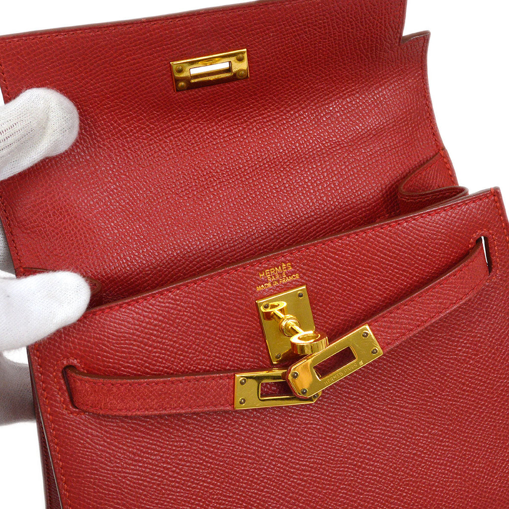 HERMES * 1999 KELLY 20 SELLIER Rouge Vif Courchevel