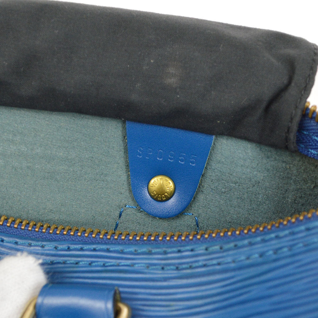 LOUIS VUITTON SPEEDY 25 HANDBAG TOLEDO BLUE EPI