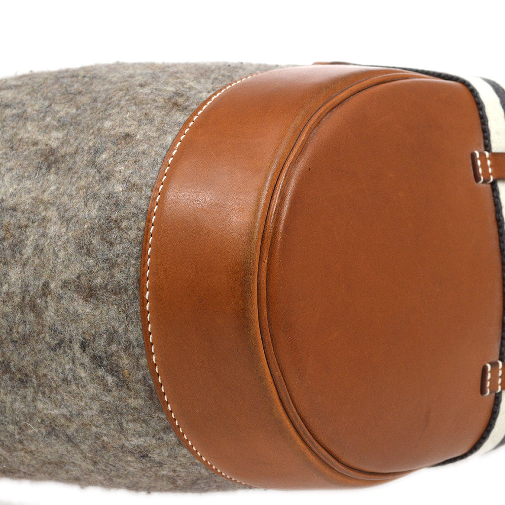 HERMES 2008 SAC CAMAIL Gray Brown Felt Barenia