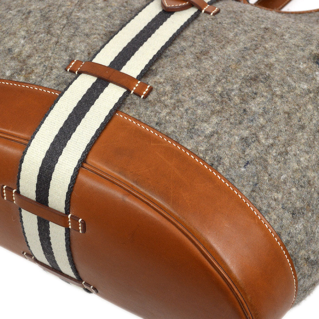 HERMES 2008 SAC CAMAIL Gray Brown Felt Barenia