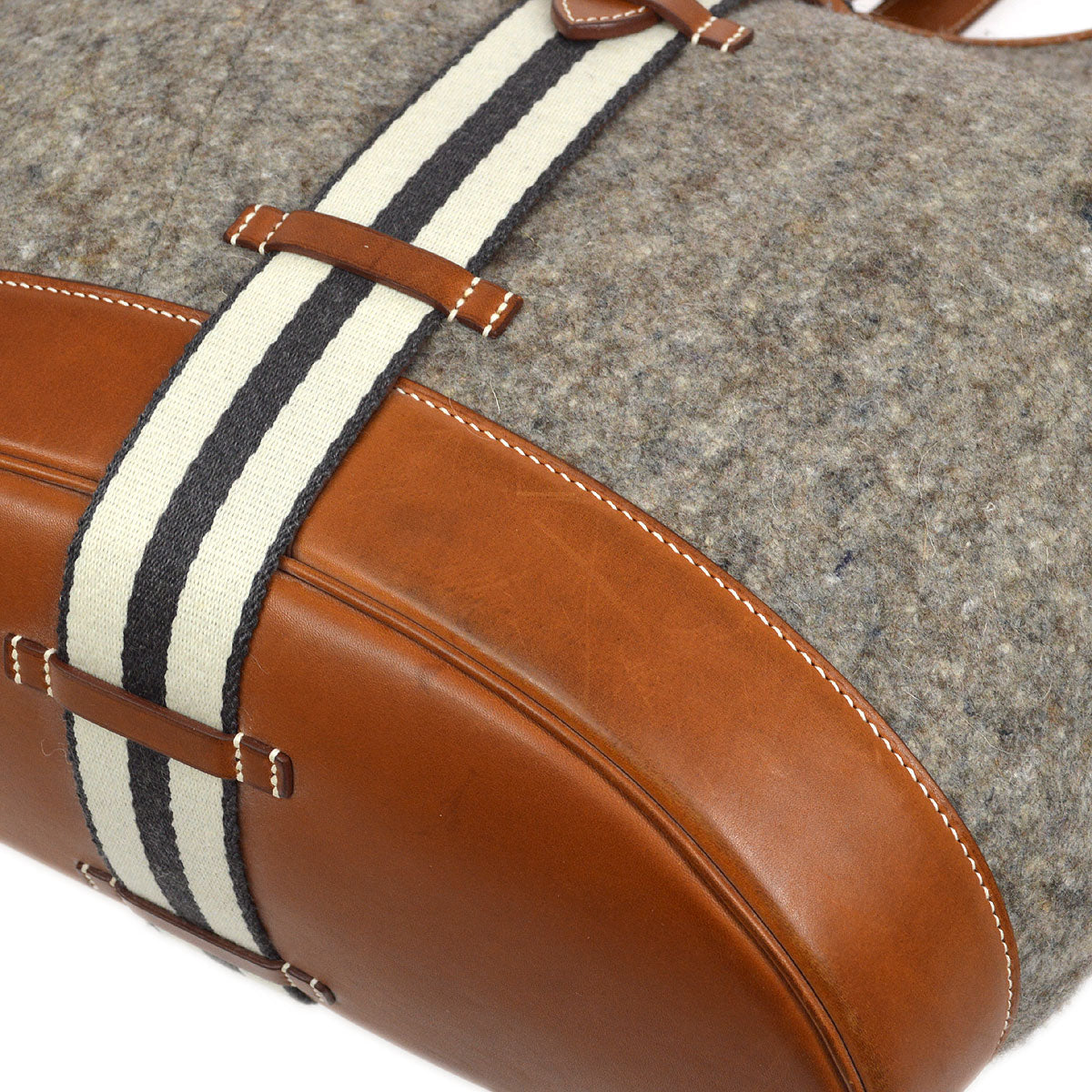 HERMES 2008 SAC CAMAIL Gray Brown Felt Barenia
